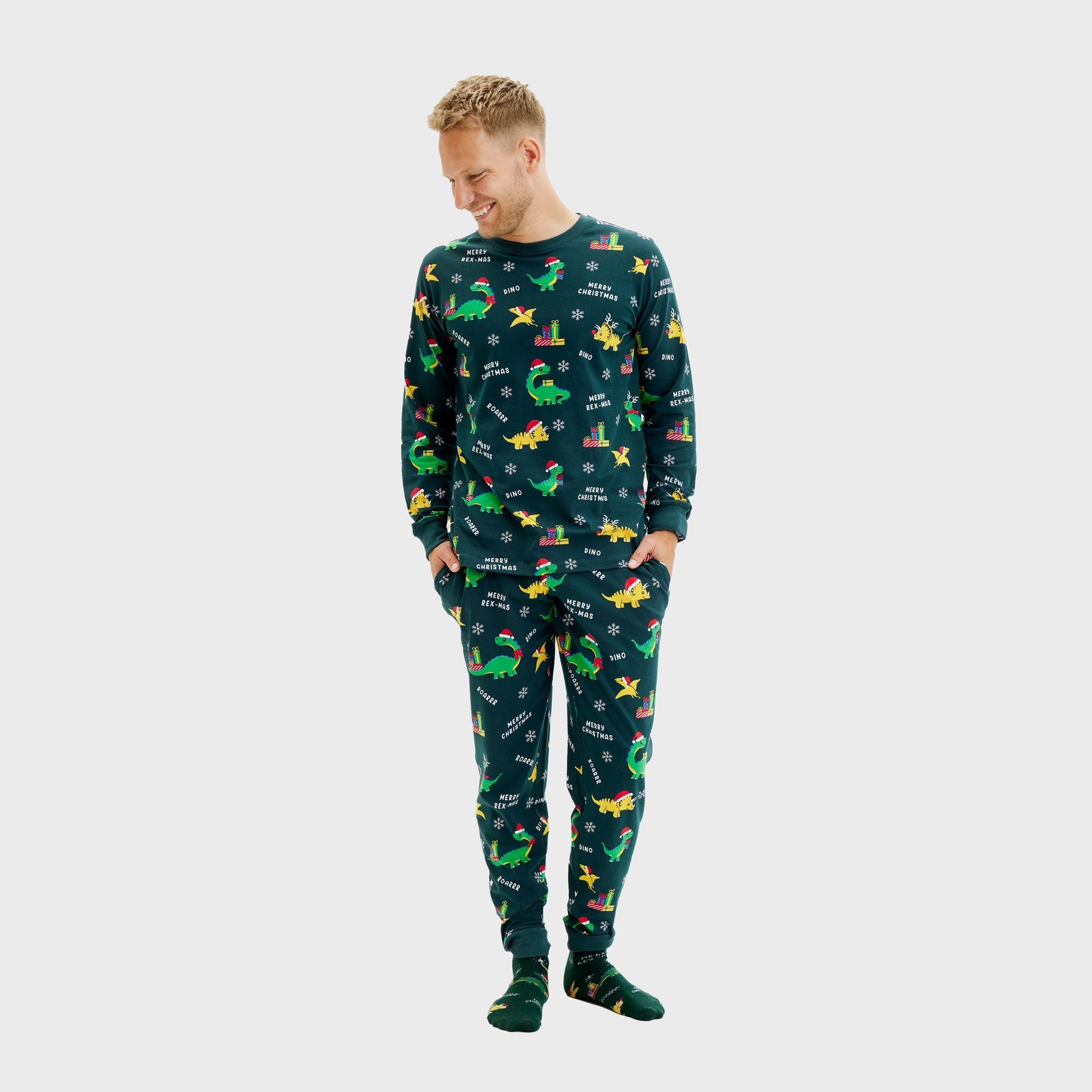 Dino Weihnachtspyjamas - Herren.